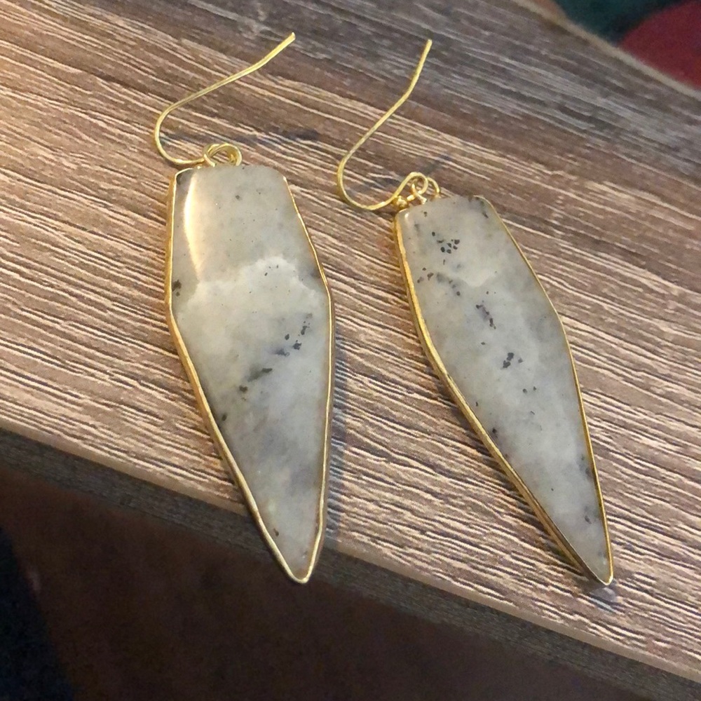 Gold and stone earrings